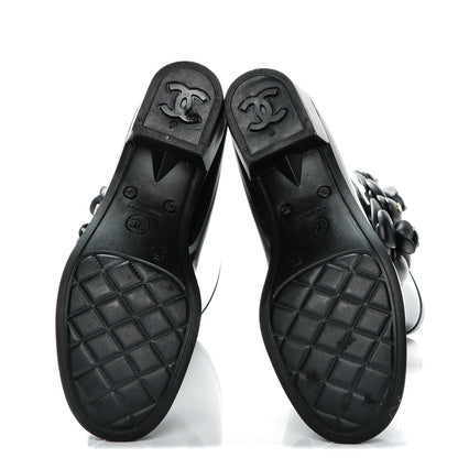 Chanel Rubber Camellia Rain Boots 37 Black 5 of 19