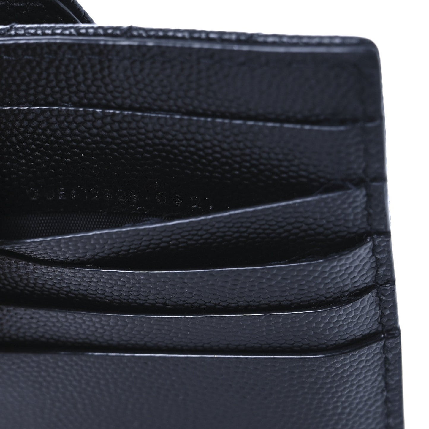 Grain De Poudre Matelasse Chevron Monogram Compact Wallet Black