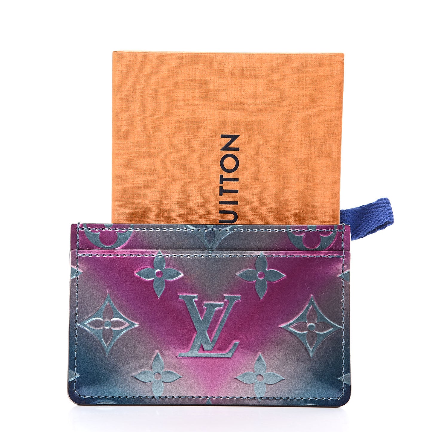 Metallic Vernis Card Holder Blue Pink