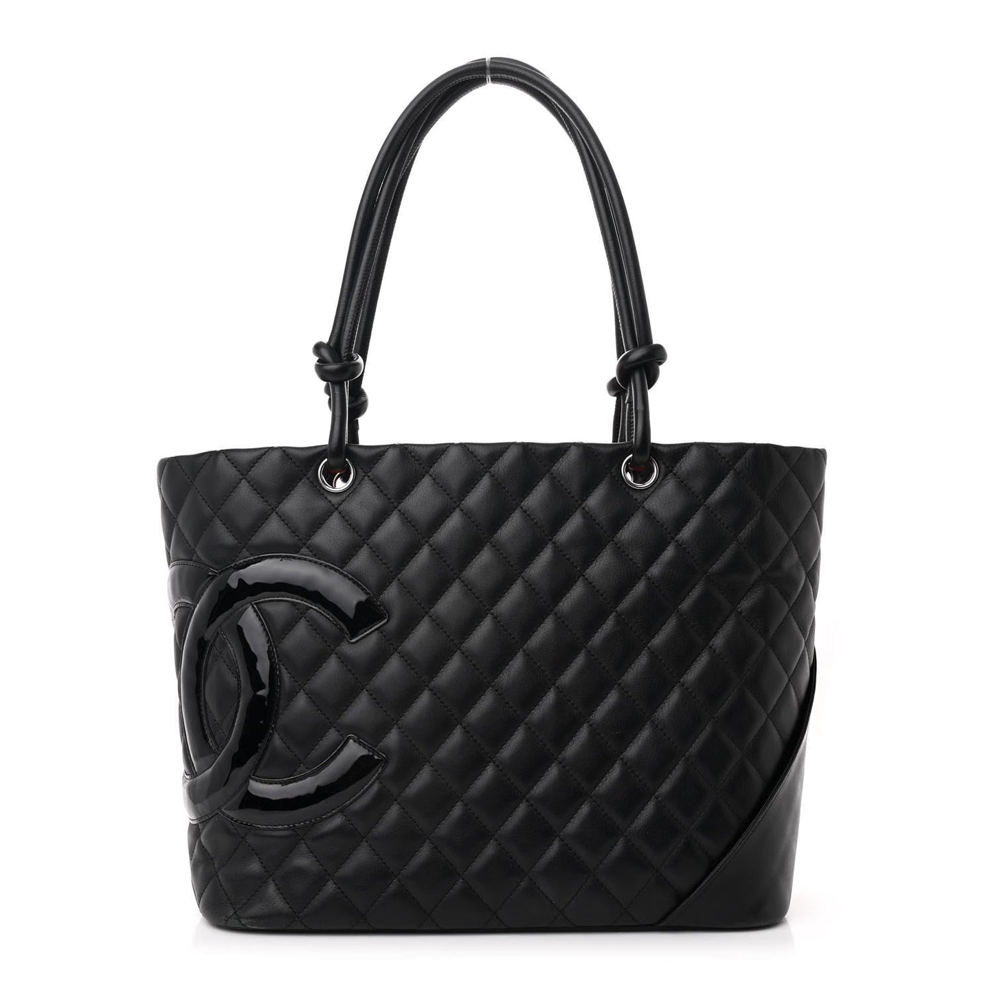 Calfskin Quilted Large Cambon Tote Black