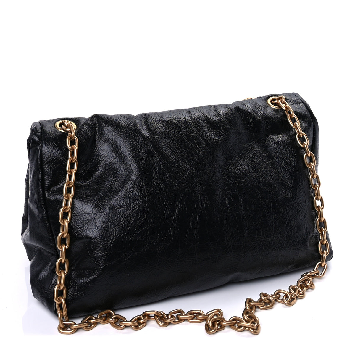 Arena Calfskin Medium Monaco Chain Shoulder Bag Black