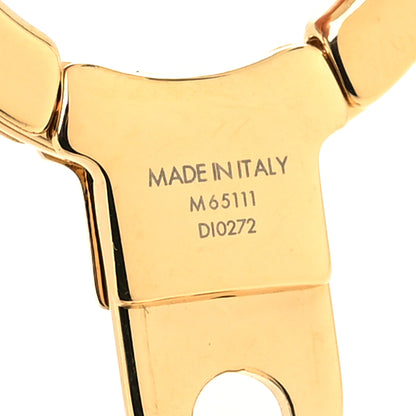 Louis Vuitton Brass Enamel Fleur De Monogram Bag Charm Chain Gold 4 of 4