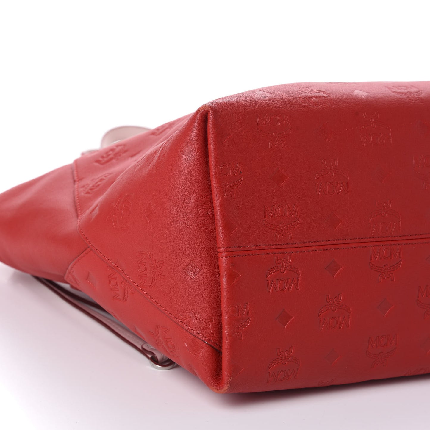 Calfskin Ottomar Monogram Medium Klara Top Zip Tote Red