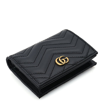 Gucci Calfskin Matelasse GG Marmont Card Case Wallet Black 4 of 7