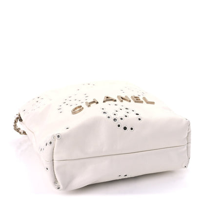Chanel Shiny Calfskin Eyelet Mini  22  White 3 of 8
