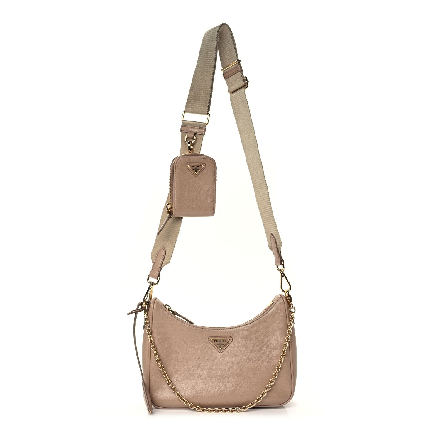 Prada Saffiano Re-Edition 2005 Shoulder Bag Cammeo Beige 1 of 10