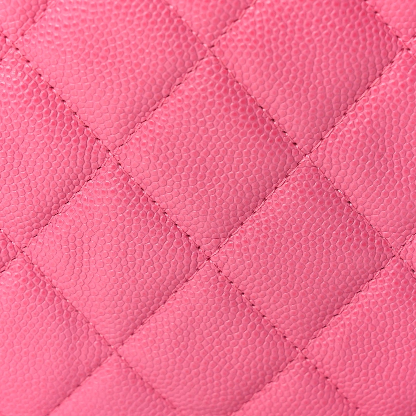 Caviar Quilted Medium Curvy Pouch Cosmetic Case Pink