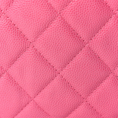 Chanel Caviar Quilted Medium Curvy Pouch Cosmetic Case Pink 7 of 8