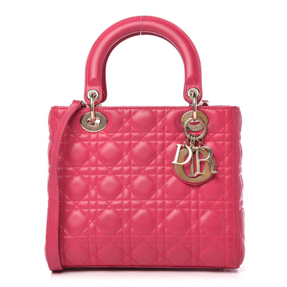 Christian Dior Lambskin Cannage Medium Lady Dior Fuchsia 1 of 10