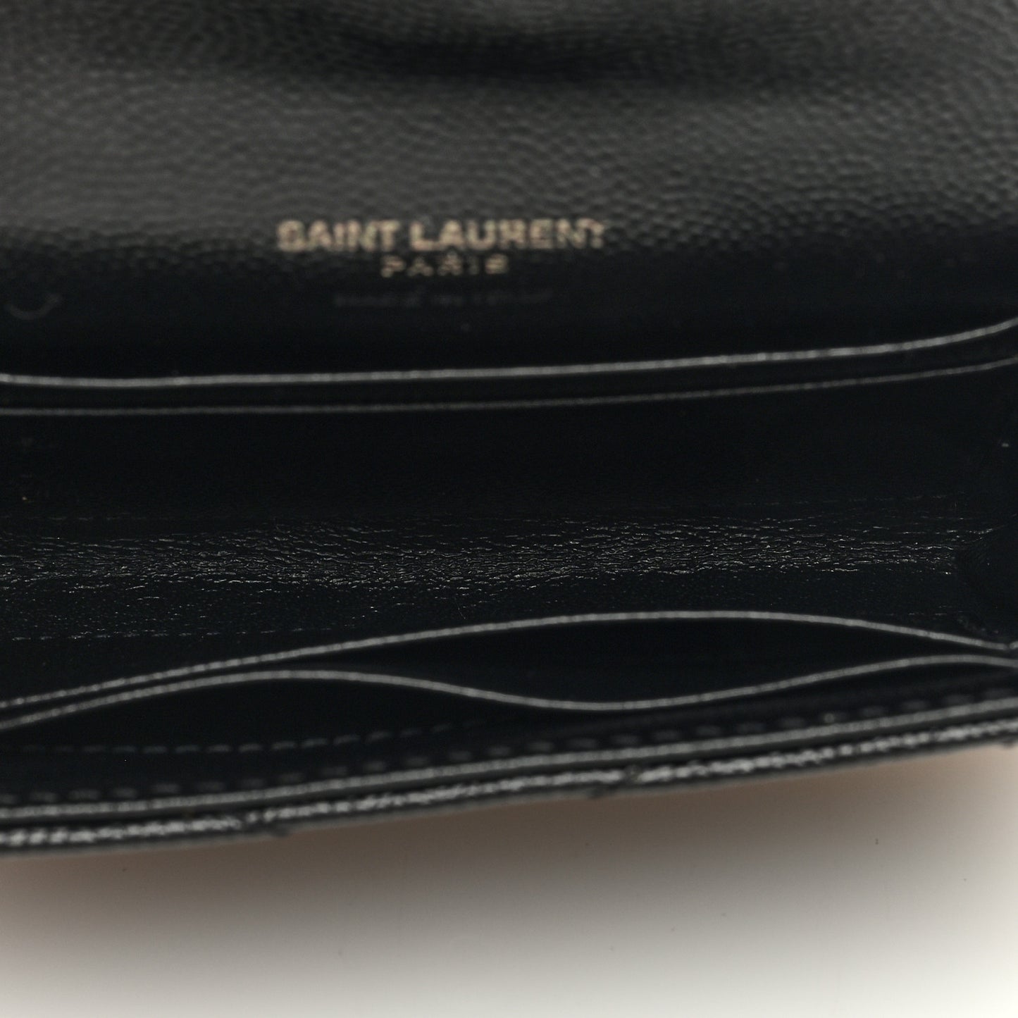 Grain De Poudre Matelasse Chevron Small Monochrome Monogram Envelope Wallet Black