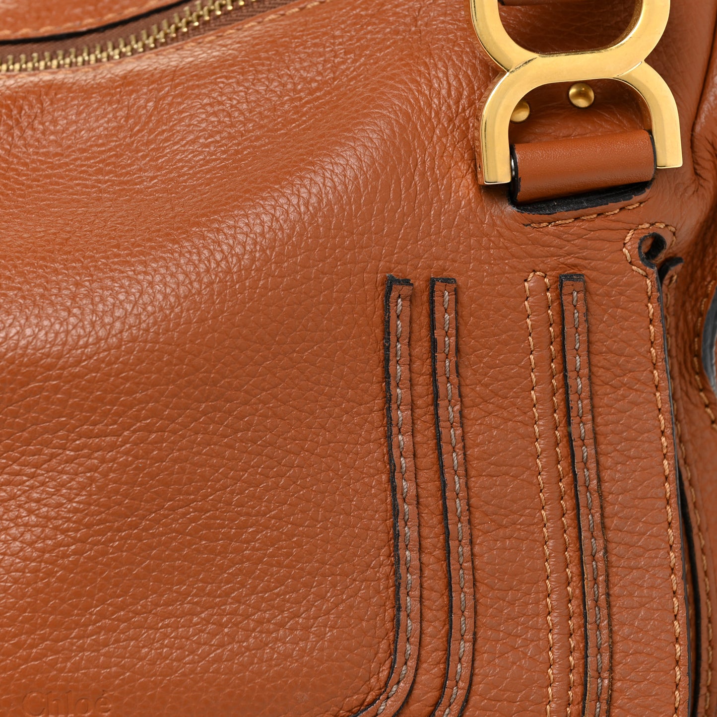 Calfskin Small Marcie Satchel Tan