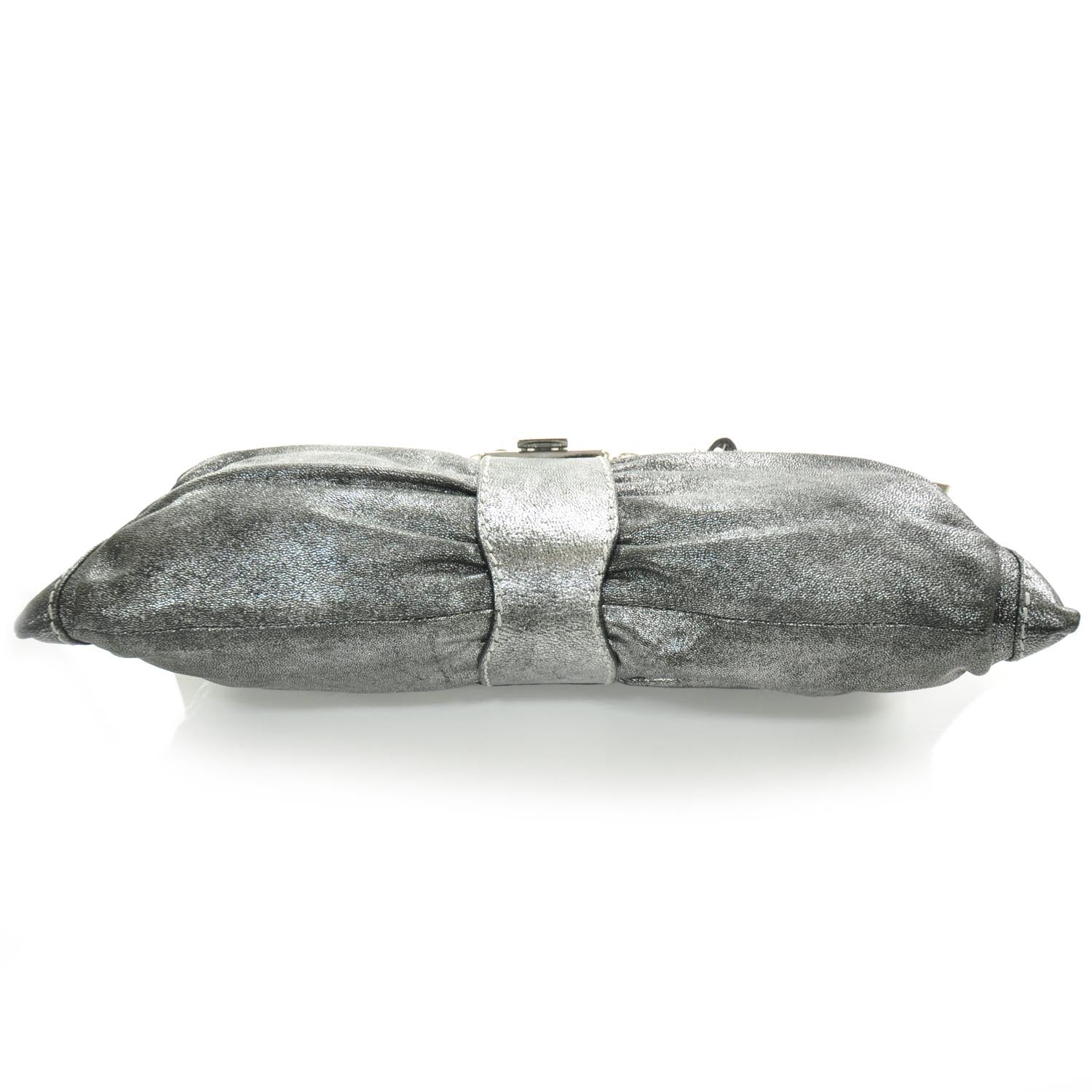 Jimmy Choo Leather Convertible Rio Oversized Clutch Metallic 4 of 8