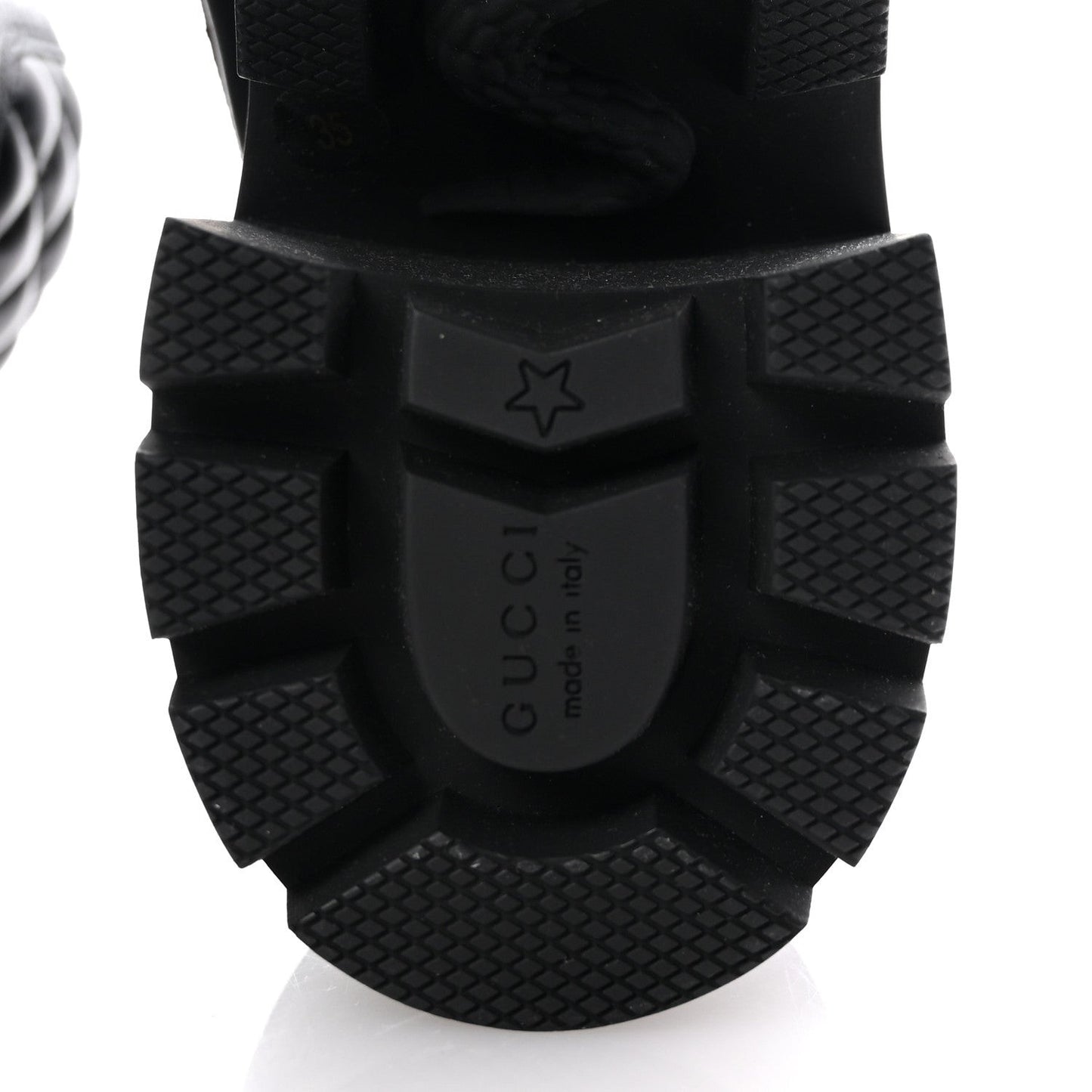 Apollo Calfskin GG Supreme Nappa Samoa Quilted Lace Up Ankle Boots 35 Black