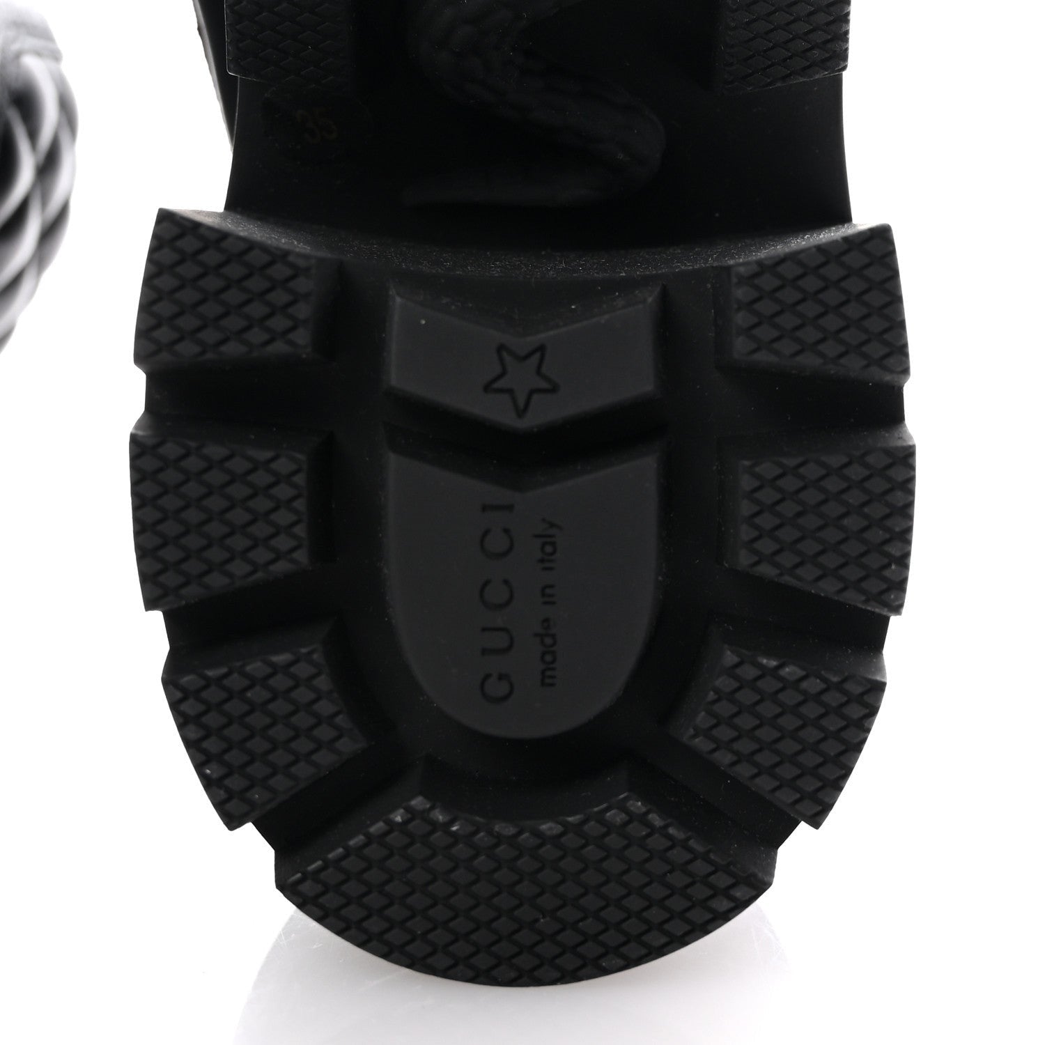 Gucci Apollo Calfskin GG Supreme Nappa Samoa Quilted Lace Up Ankle Boots 35 Black 7 of 7