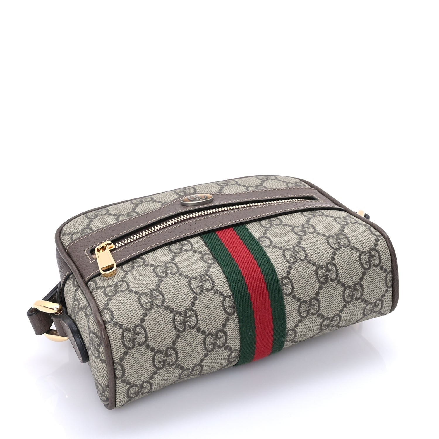 Gucci GG Supreme Monogram Web Mini Ophidia Shoulder Bag  Brown 3 of 7
