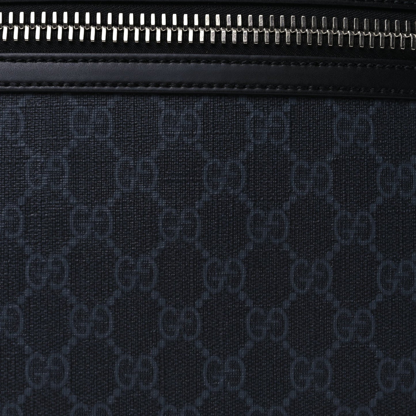 GG Supreme Monogram Appia Calfskin Web Flat Messenger Bag Black Grey