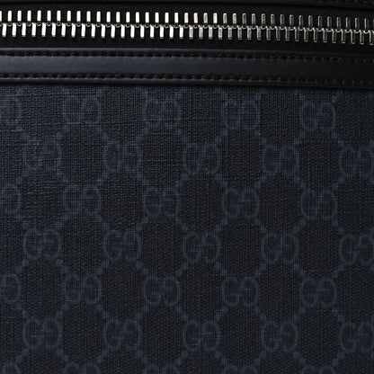 Gucci GG Supreme Monogram Appia Calfskin Web Flat Messenger Bag Black Grey 6 of 8