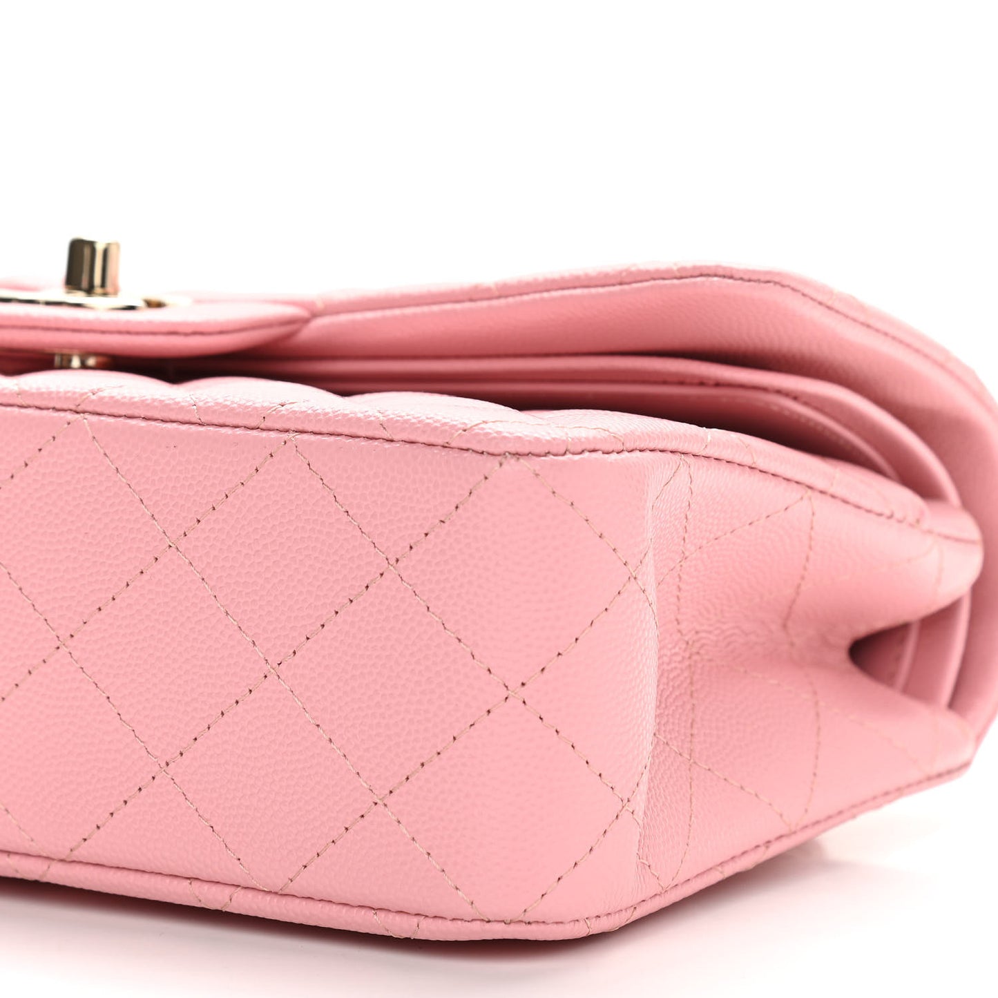 Caviar Quilted Small Double Flap Pink