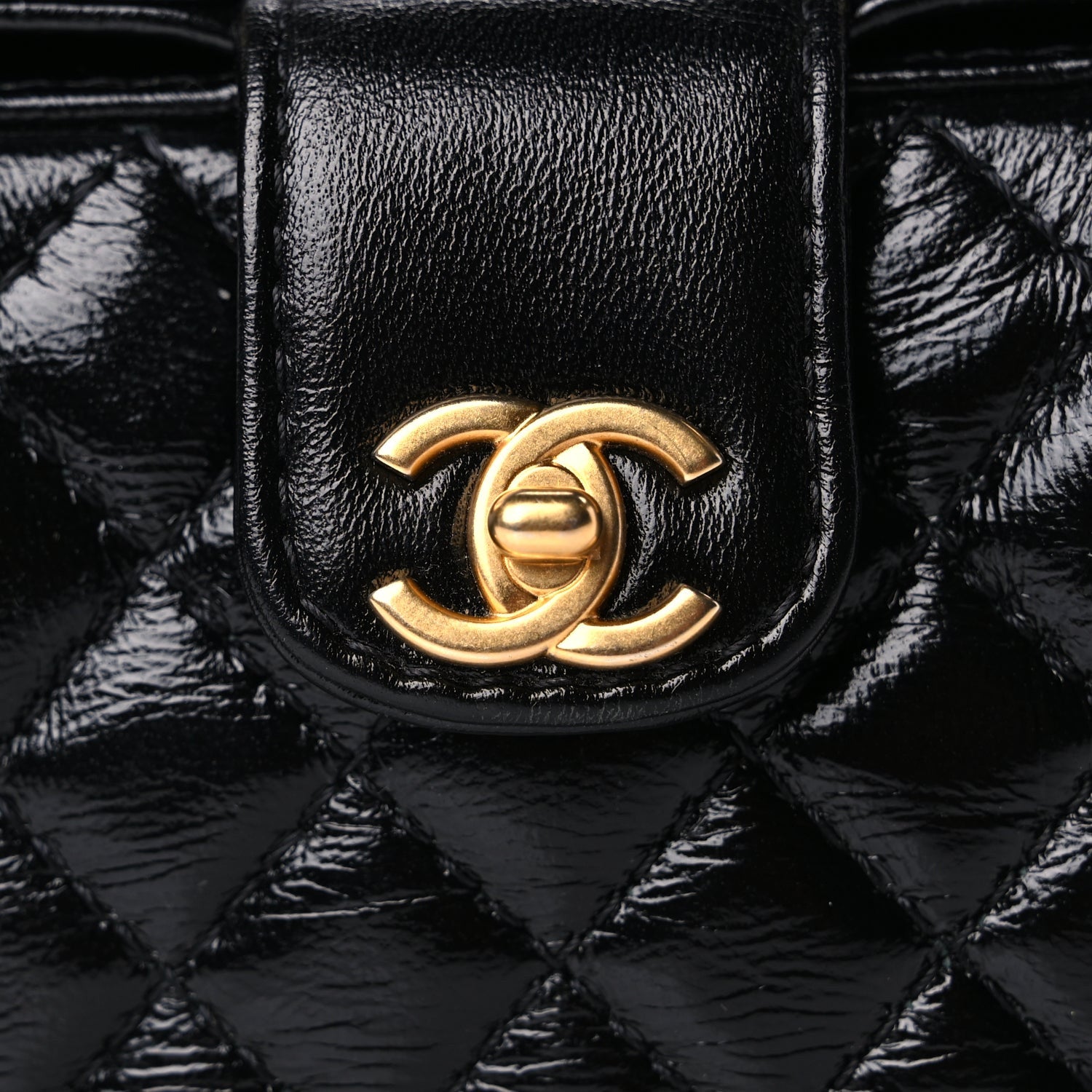 Chanel Shiny Lambskin Quilted Mini Cocodoc Top Handle Bag Black 7 of 9
