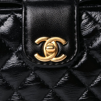 Chanel Shiny Lambskin Quilted Mini Cocodoc Top Handle Bag Black 7 of 9