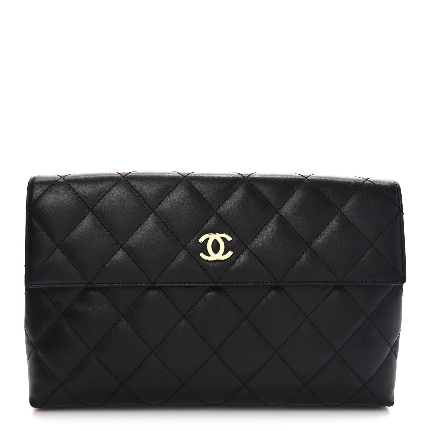 Chanel Lambskin Quilted Clutch Black 1 of 7
