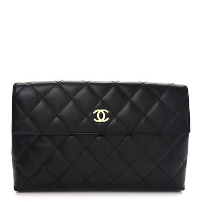 Chanel Lambskin Quilted Clutch Black 1 of 7