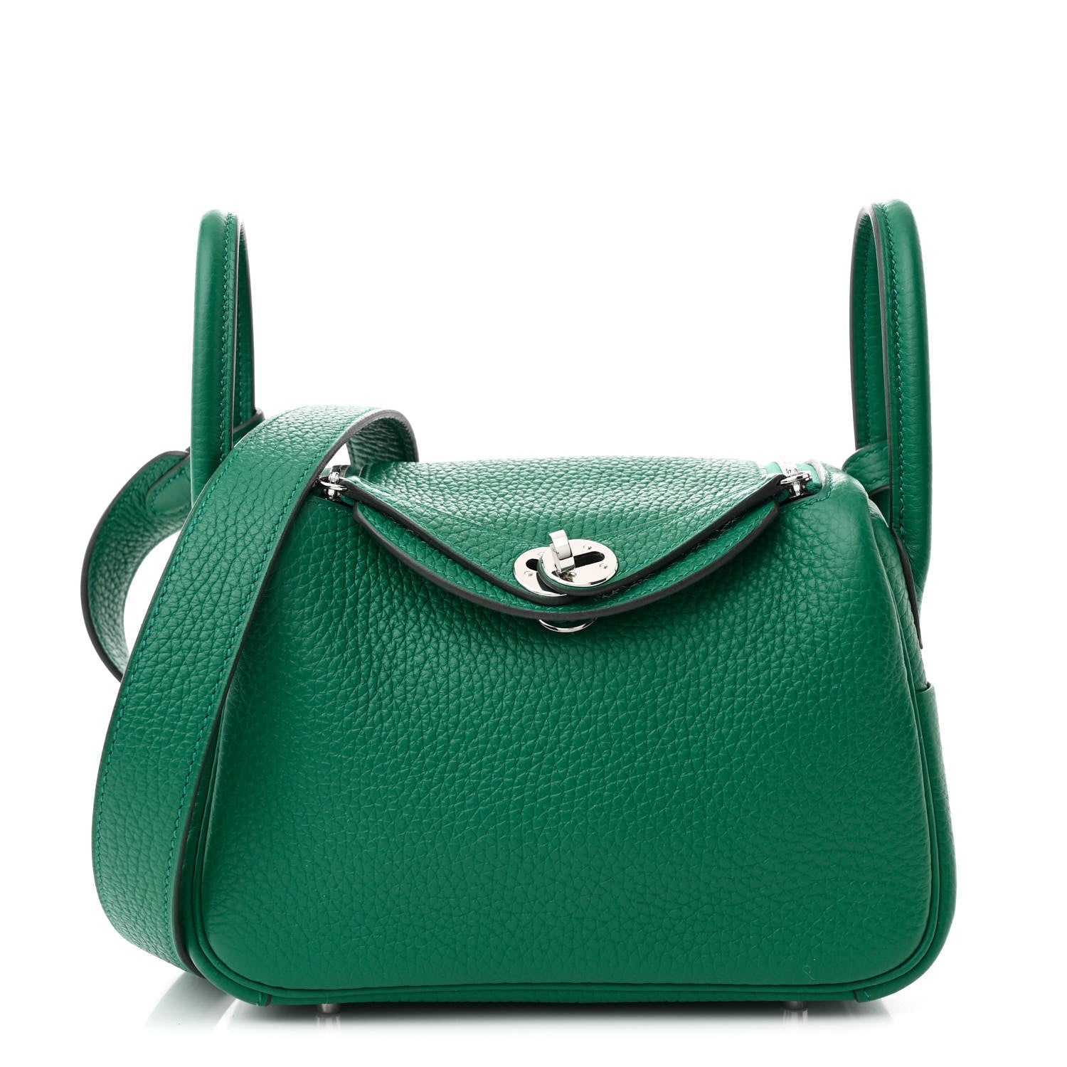 Hermes Taurillon Clemence Mini Lindy 20 Vert Vertigo 1 of 7