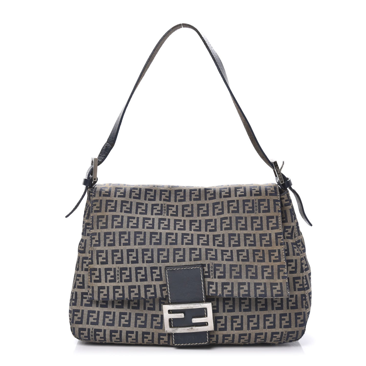 Fendi Zucchino Mama Baguette Navy 1 of 10