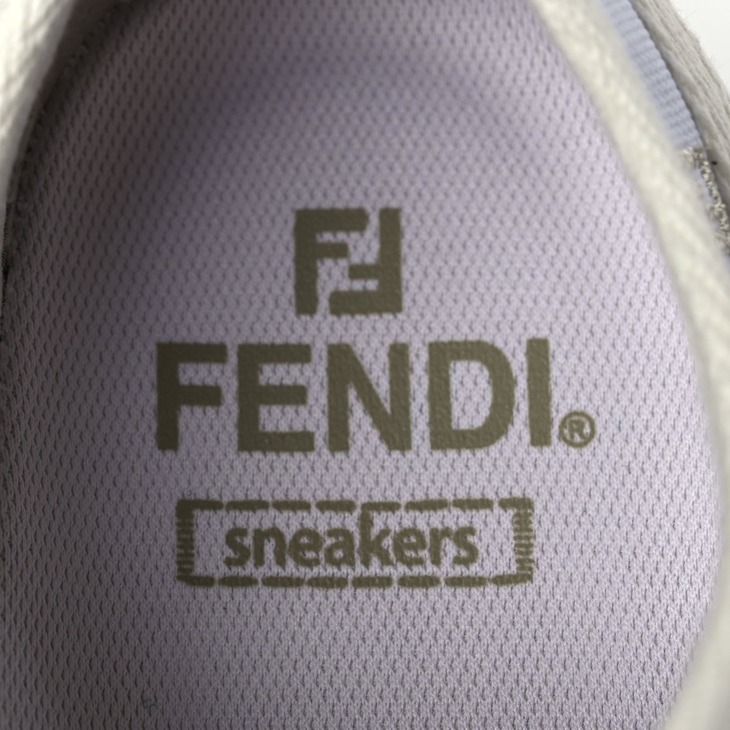 Fendi Canvas Lurex FF Womens Domino Low Top Sneakers 37 White 7 of 8