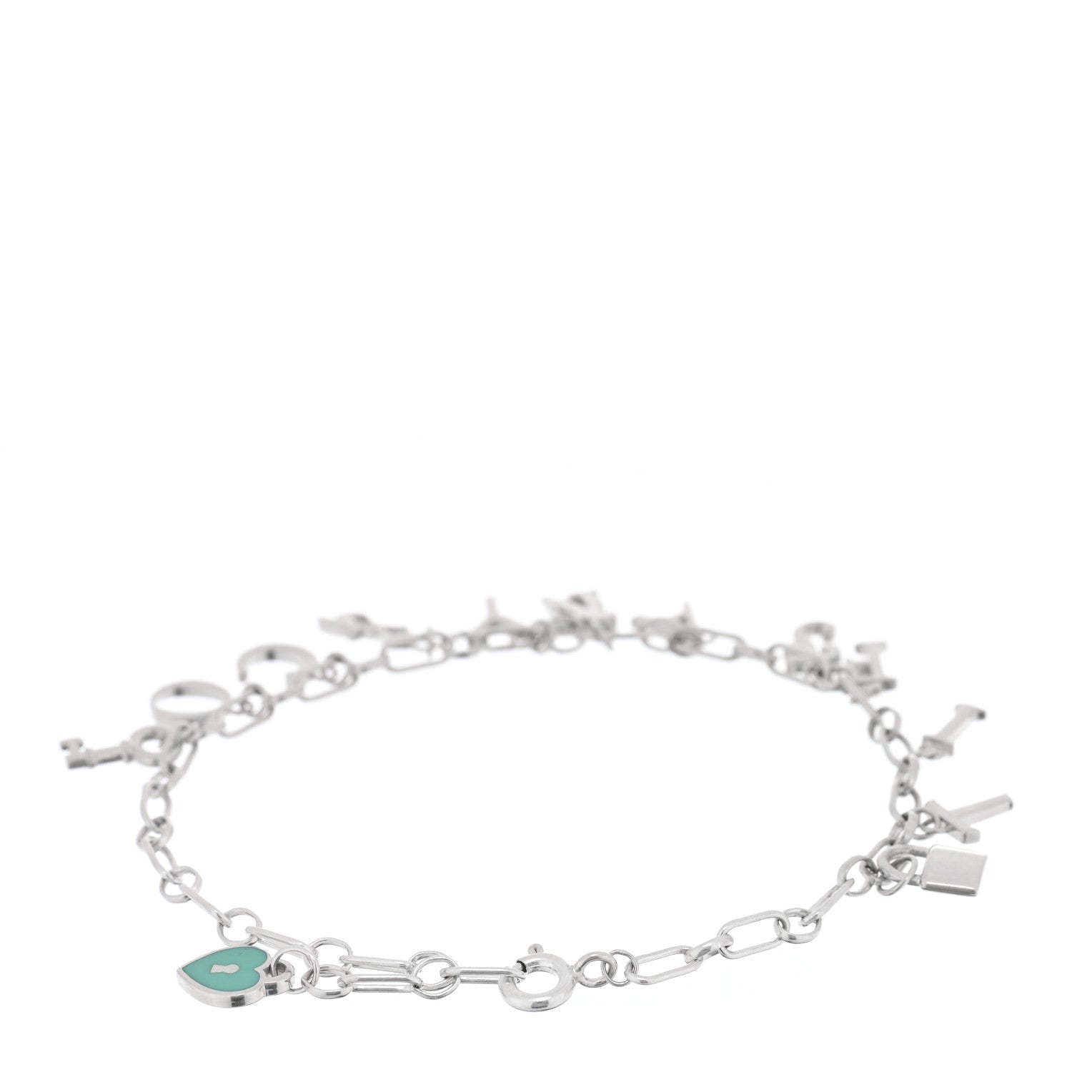Tiffany Sterling Silver Enamel Love Notes Logo Charm Bracelet Blue 2 of 4