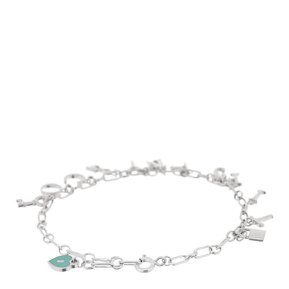 Tiffany Sterling Silver Enamel Love Notes Logo Charm Bracelet Blue 2 of 4