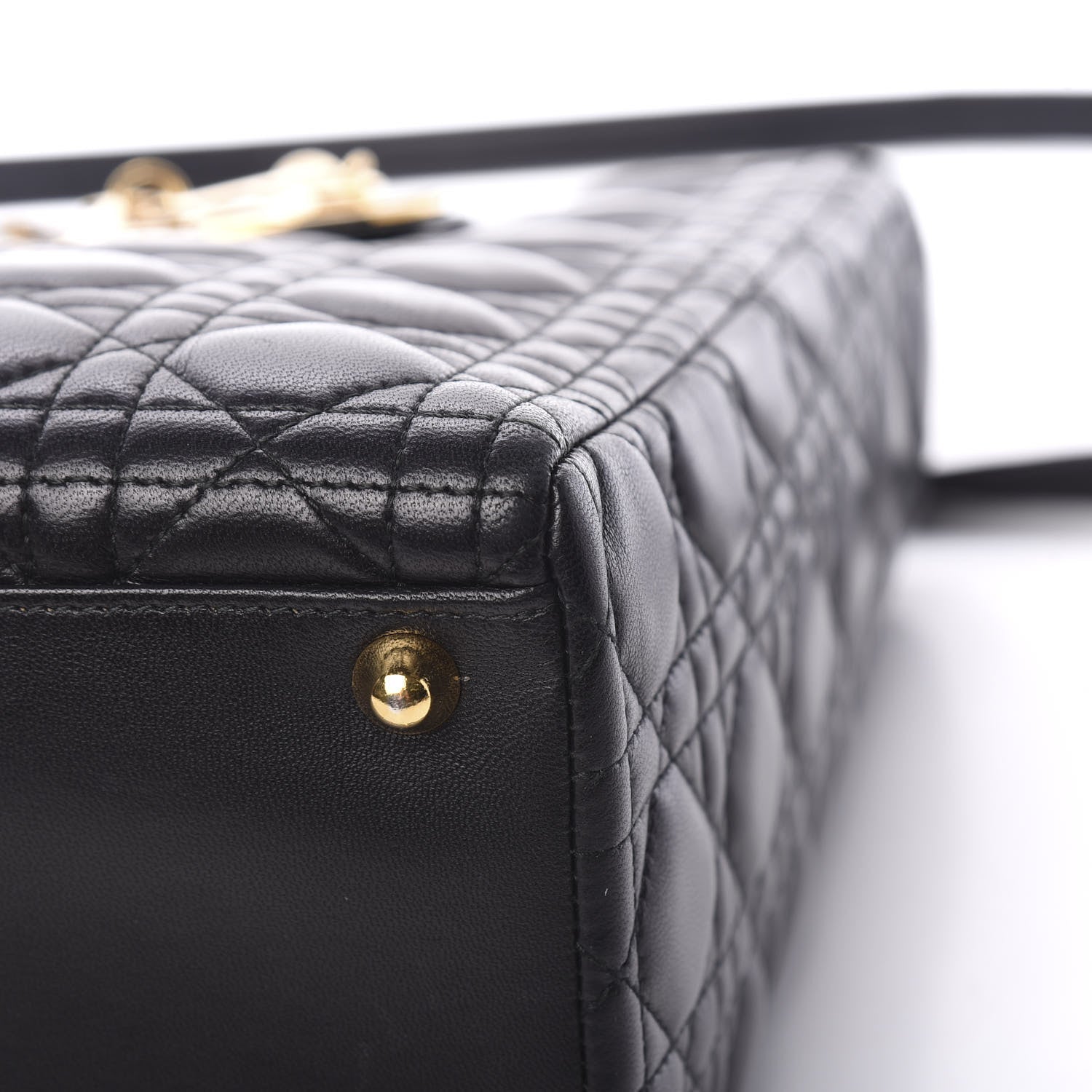 Christian Dior Lambskin Cannage Large Lady Dior Black 10 of 12