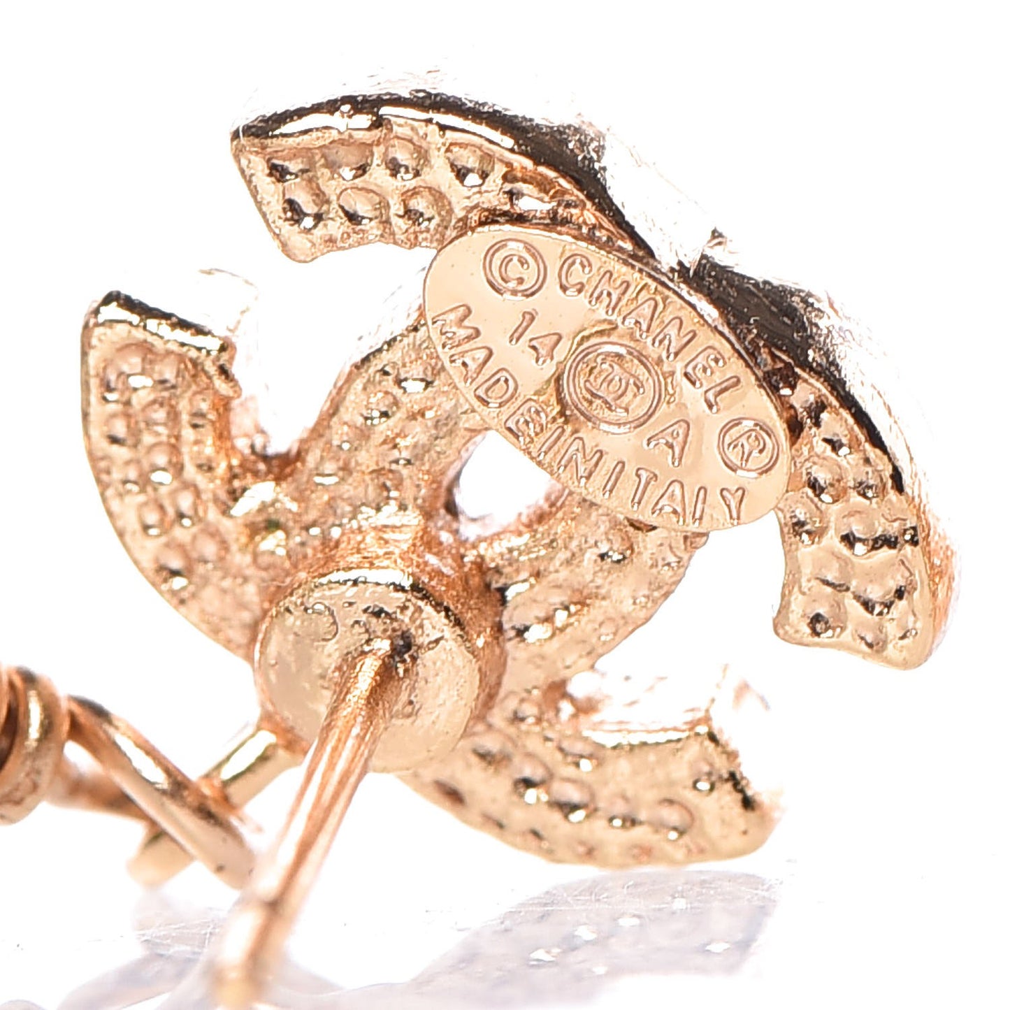 Crystal CC Drop Earrings Gold