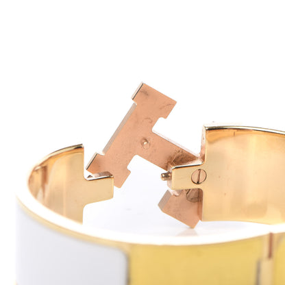 Hermes Enamel Wide Clic Clac H Bracelet GM White 5 of 7