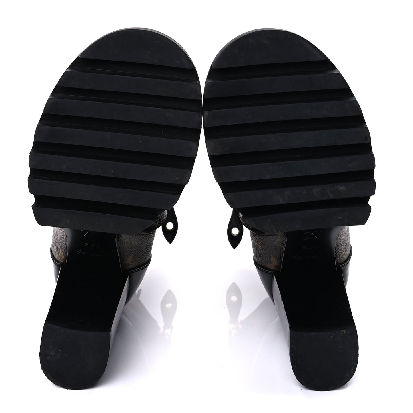 Patent Calfskin Monogram Star Trail Ankle Boots 37.5 Black