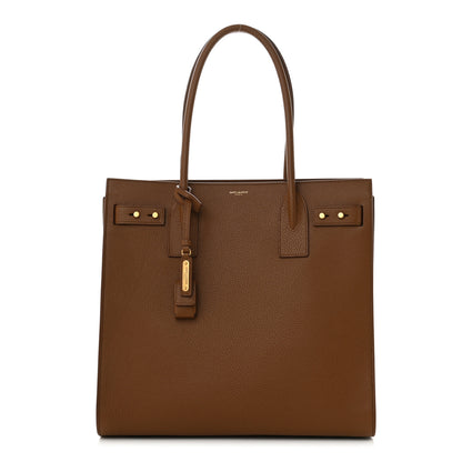 Saint Laurent Grained Calfskin Sac De Jour Souple North South Tote Brown 1 of 11