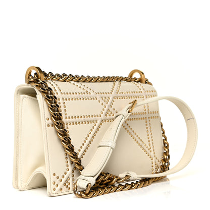 Christian Dior Lambskin Studded Medium Diorama Flap Bag Latte 3 of 16