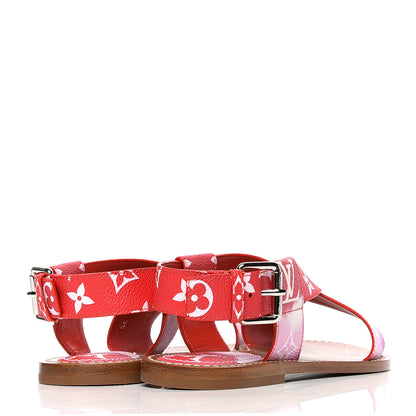 Louis Vuitton Monogram Escale Palma Flat Sandals 38 Rouge 3 of 5
