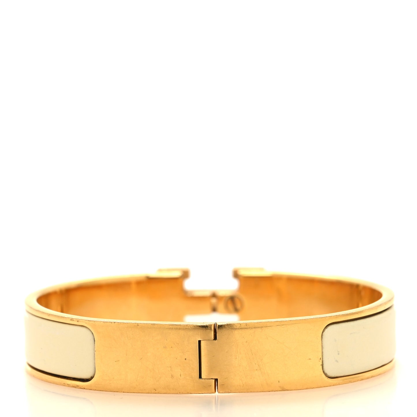 Enamel Narrow Clic Clac H Bracelet PM White