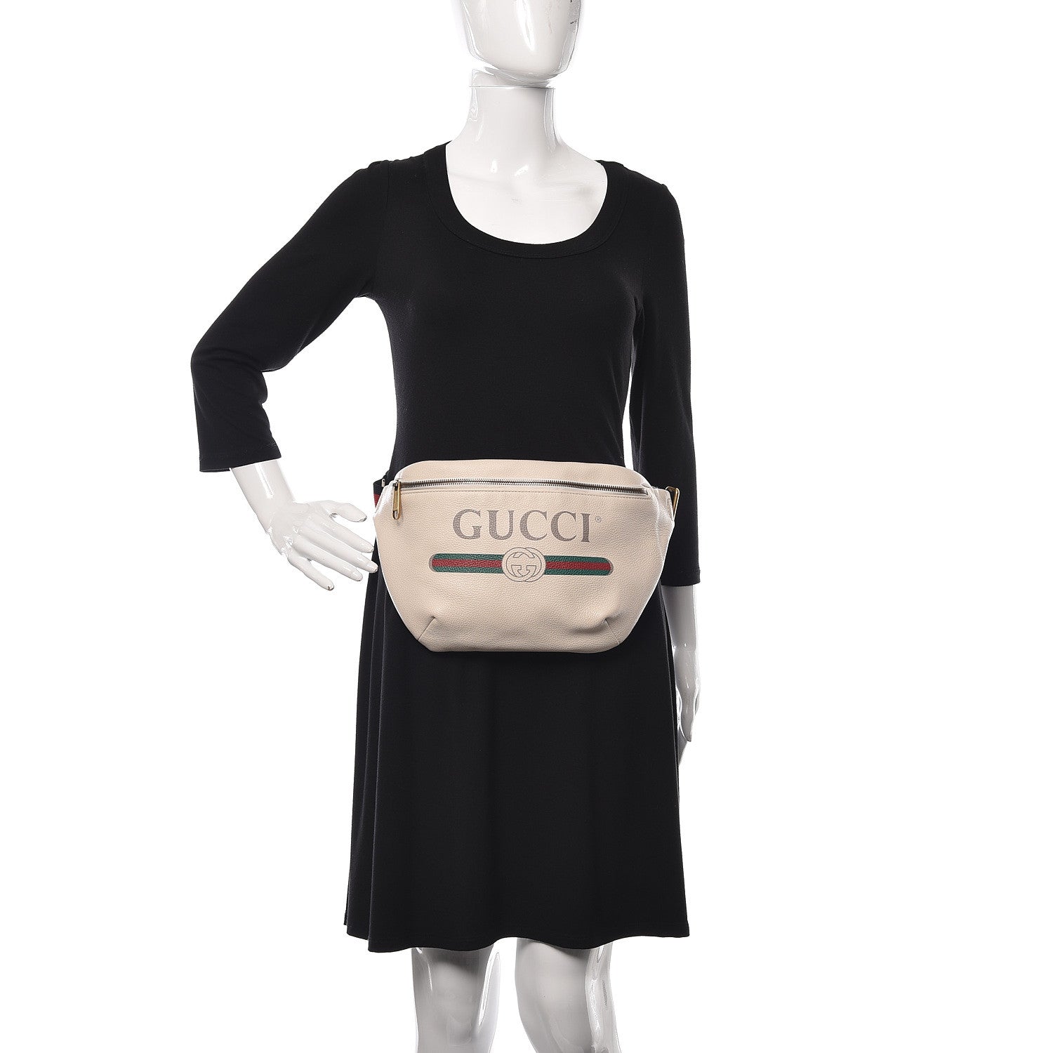 Gucci Grained Calfskin Small Logo Belt Bag White 2 of 12