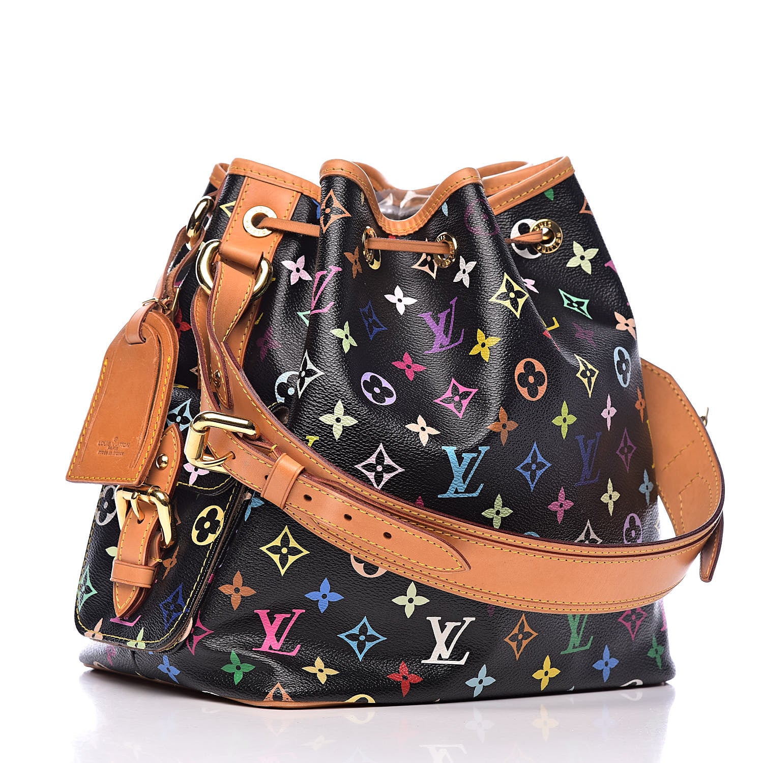 Louis Vuitton Monogram Multicolor Petit Noe Black 3 of 11