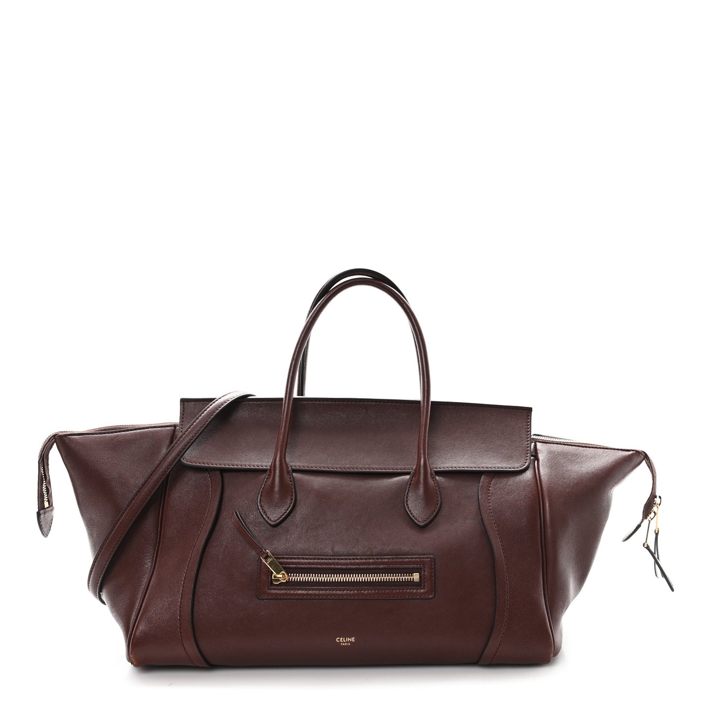 Supple Shiny Lambskin Medium New Luggage Brick