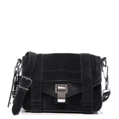 Proenza Schouler Suede PS1 Mini Pouch Messenger Bag Black 1 of 11