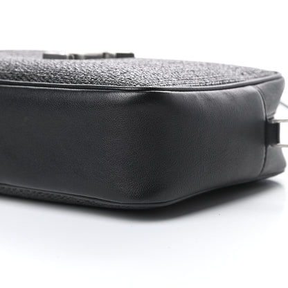 Saint Laurent Raffia Canvas Monogram Lou Camera Bag Black 10 of 10