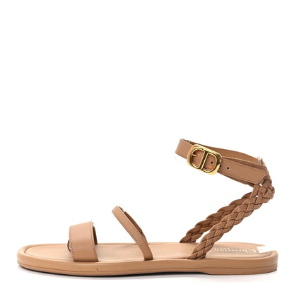 Christian Dior Calfskin Egee Sandals 37 Brown 1 of 8