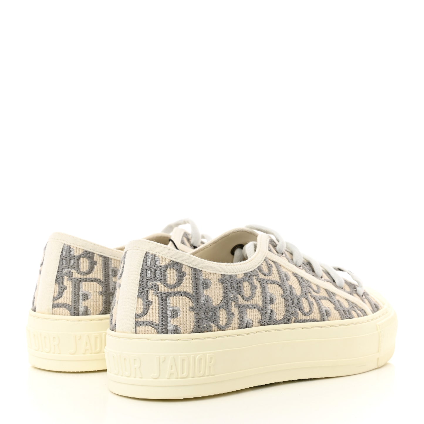 Canvas Oblique Walk'N'Dior Low Top Sneakers 34 Grey Stone