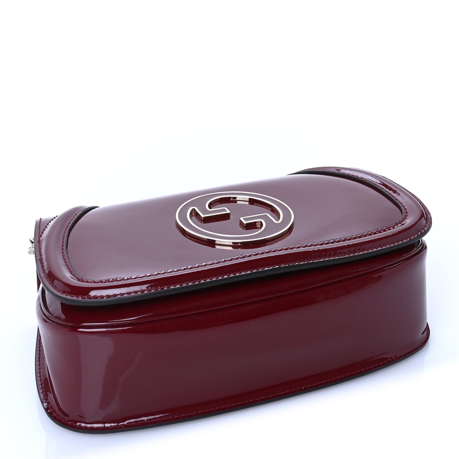 Gucci Patent Blondie Medium Shoulder Bag  Rosso Ancora 3 of 8