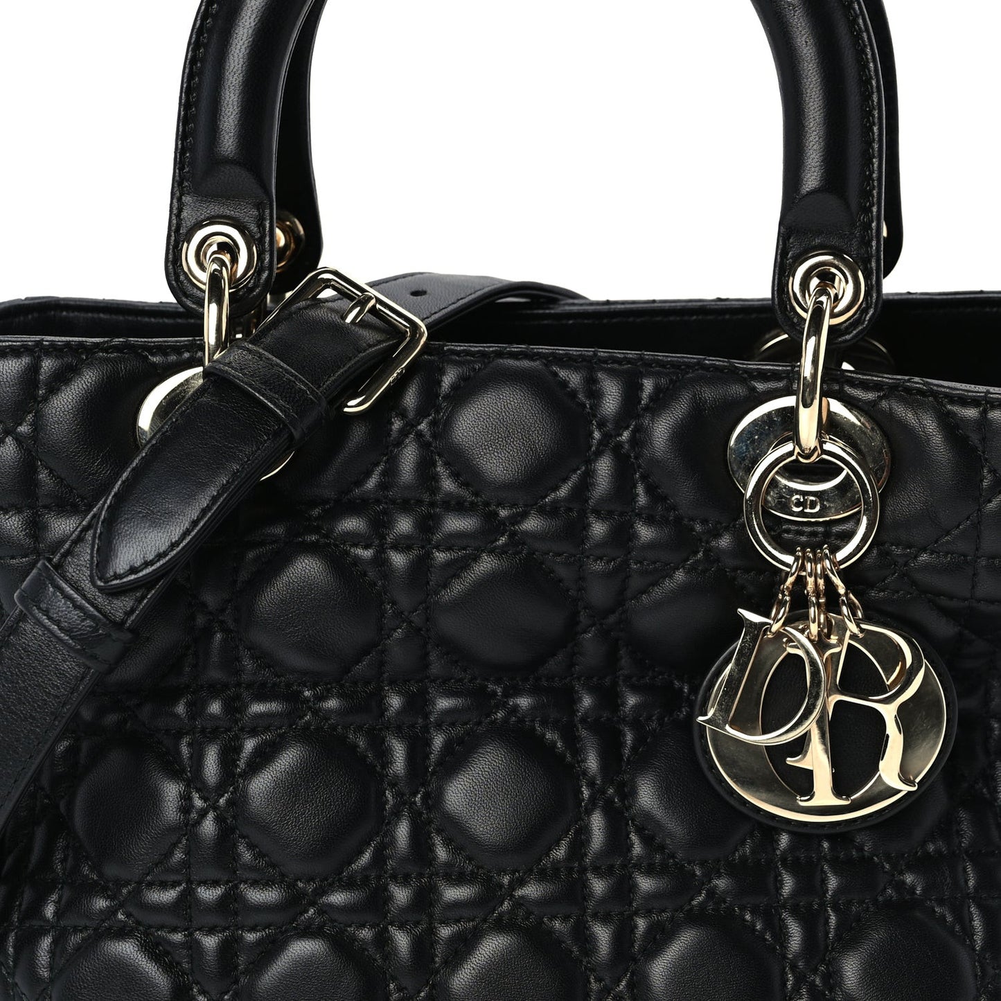 Lambskin Cannage Medium Lady Dior Black