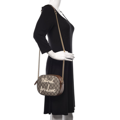 Gucci GG Supreme Monogram Blind For Love Embroidered Mini Chain Shoulder Bag Beige Tuscany 2 of 11