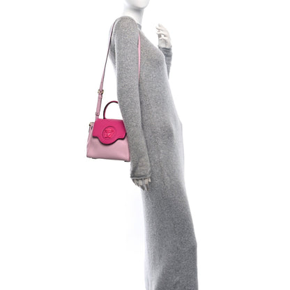 Versace Calfskin Medusa Small Top Handle Handbag Fuxia Light Pink 2 of 7